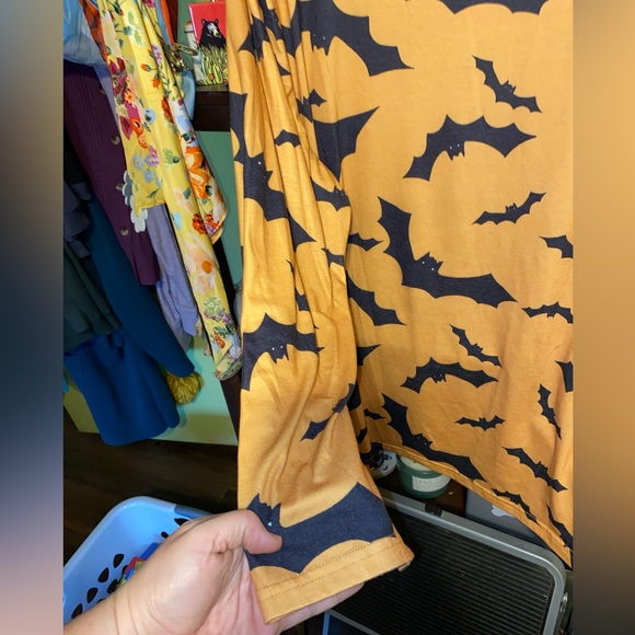BloomChic Halloween Bat Print Pajama Set 3x 22/24 Orange and Black - Picture 3 of 10